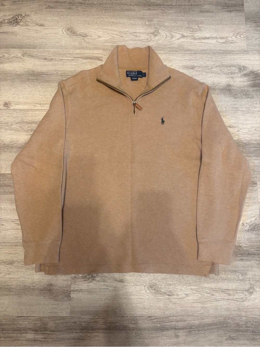Polo by Ralph Lauren Men’s Quarter-Zip Sweater in Camel